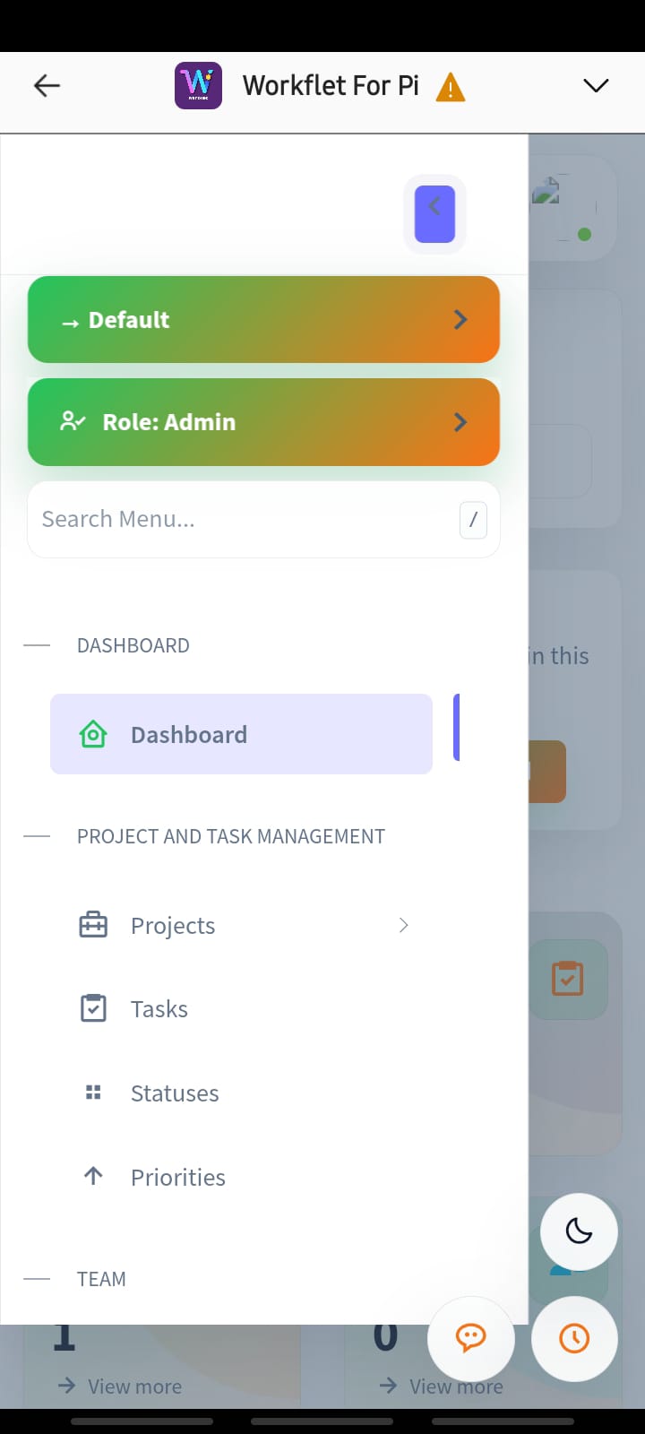 Workflet navigation